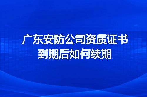 广东安防公司资质证书到期续期指南 安全技术防范系统设计施工服务